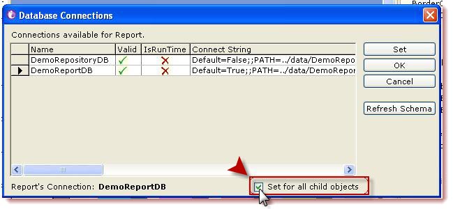 Database connection for all child objects