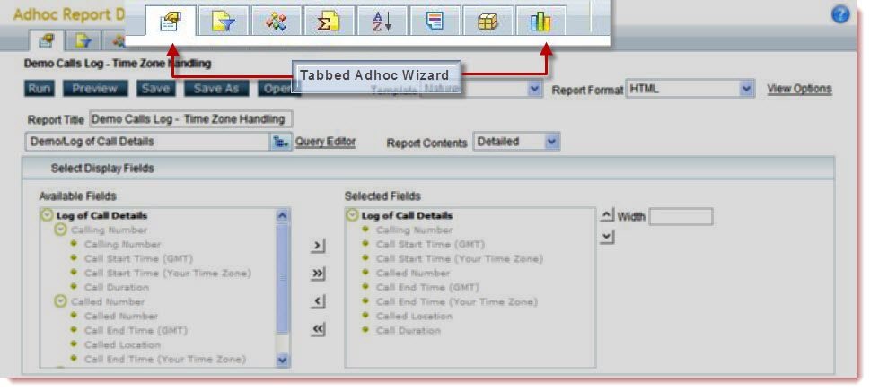 Tabbed layout of Adhoc Wizard