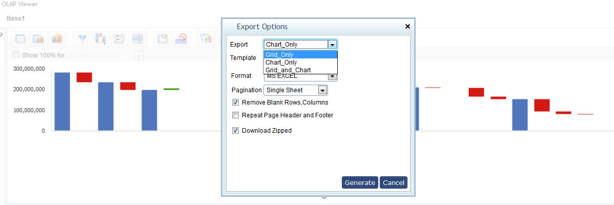 Olap Export Options